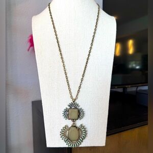 Mythologie Gold and Green Art Deco Pendant Necklace